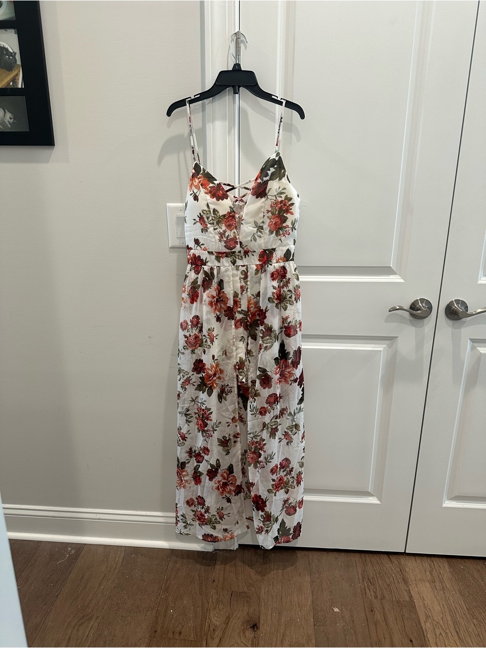 Ambiance White Floral Romper with Maxi Skirt